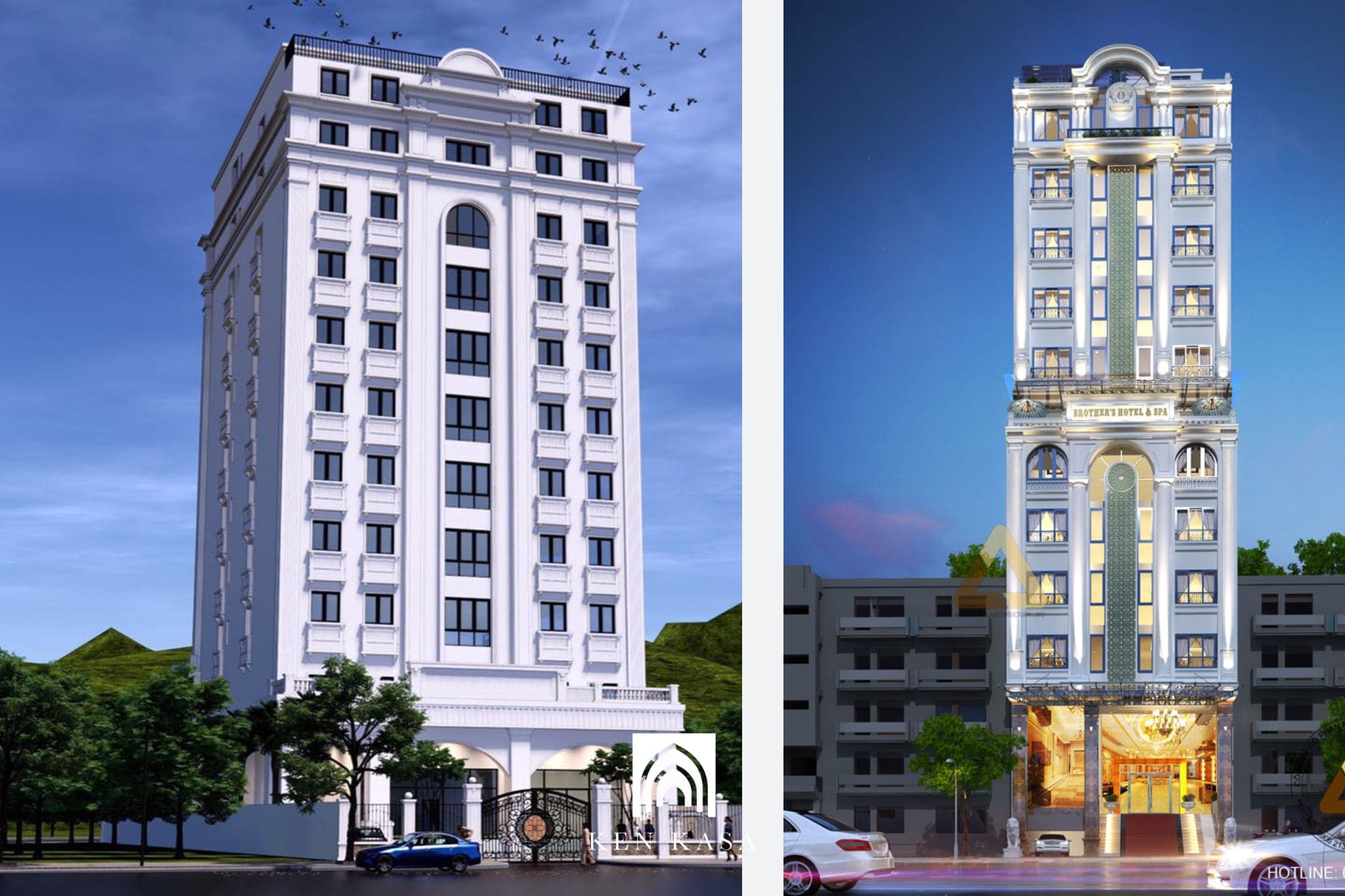 Mẫu khách sạn 10 tầng ấn tượng 